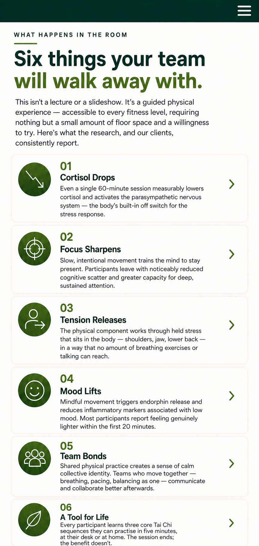 Tai Chi Corporate Events