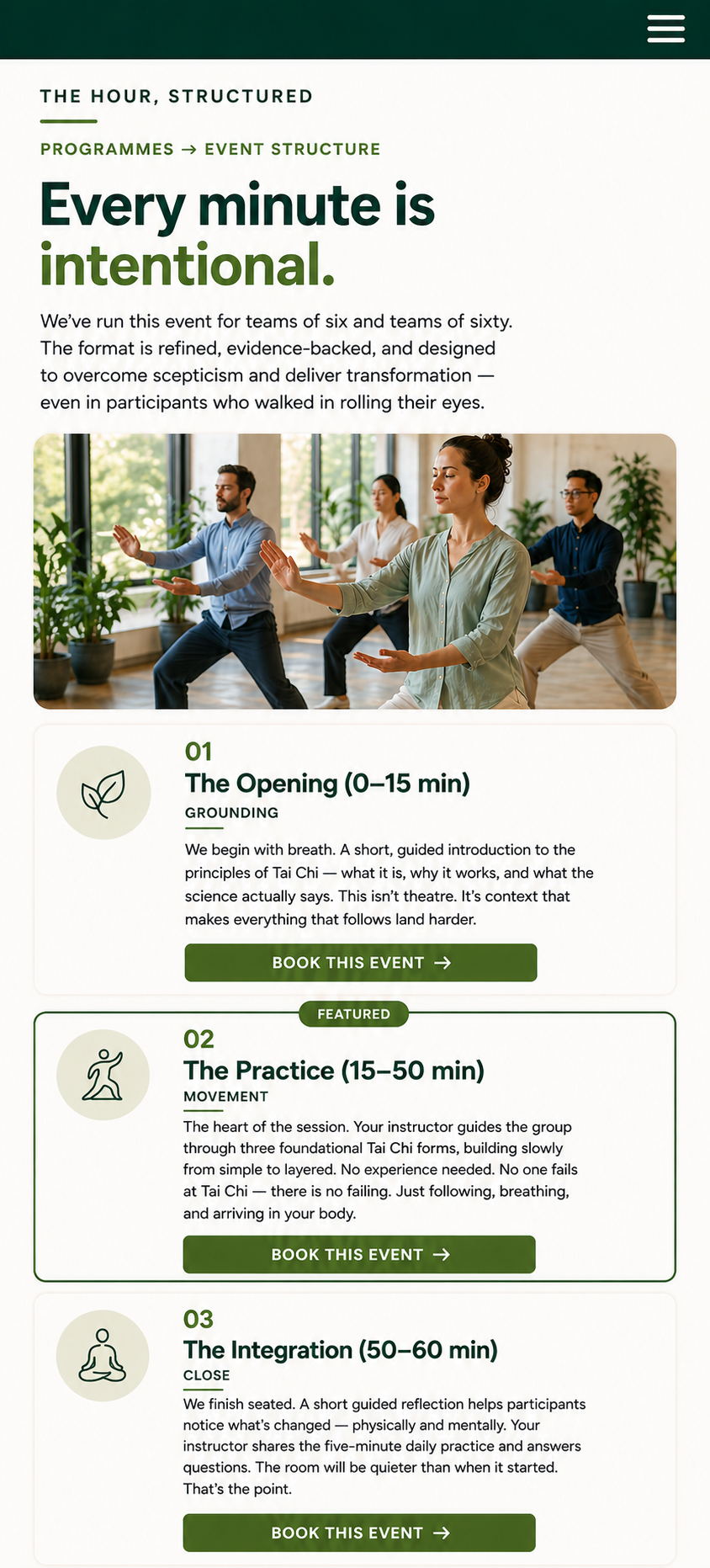 Tai Chi Corporate Events