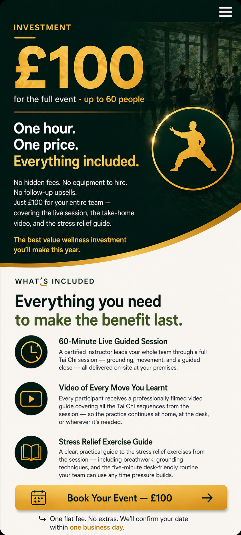 Tai Chi Corporate Events