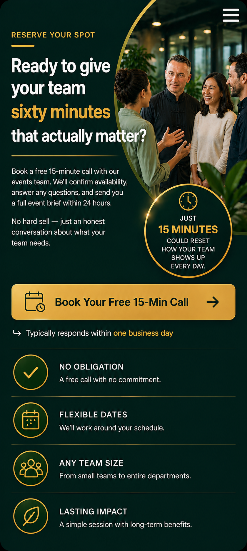 Tai Chi Corporate Events